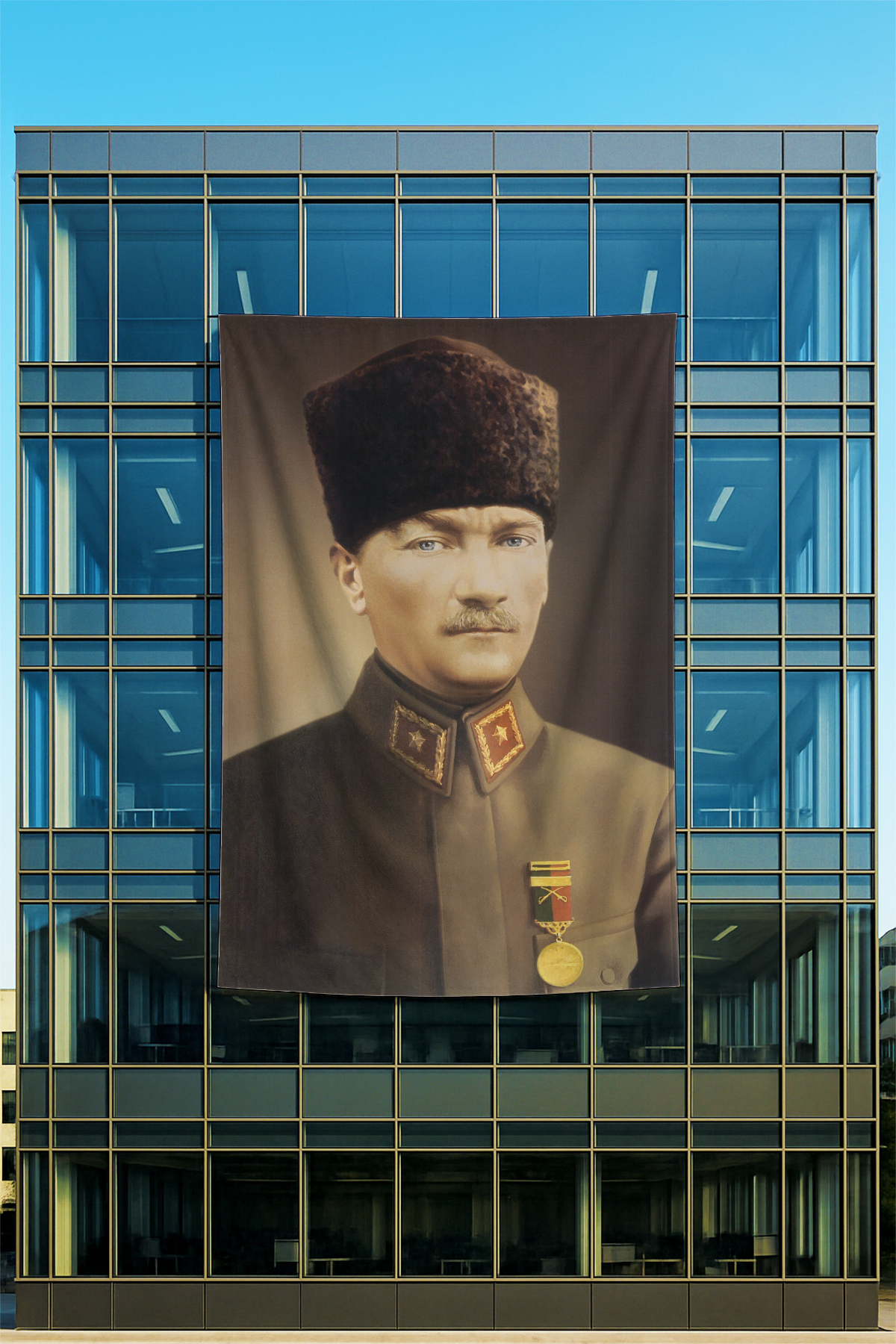 Rachel Kumaş Üzerine Atatürk Posteri 12