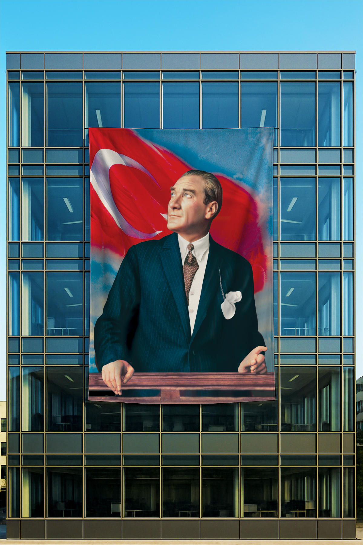 Rachel Kumaş Üzerine Atatürk Posteri 3