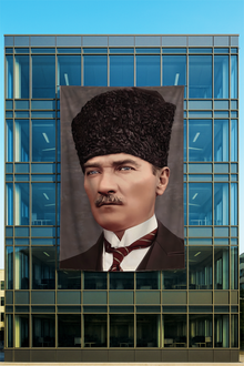 Kalpaklı Atatürk Posteri Sepya Sivil