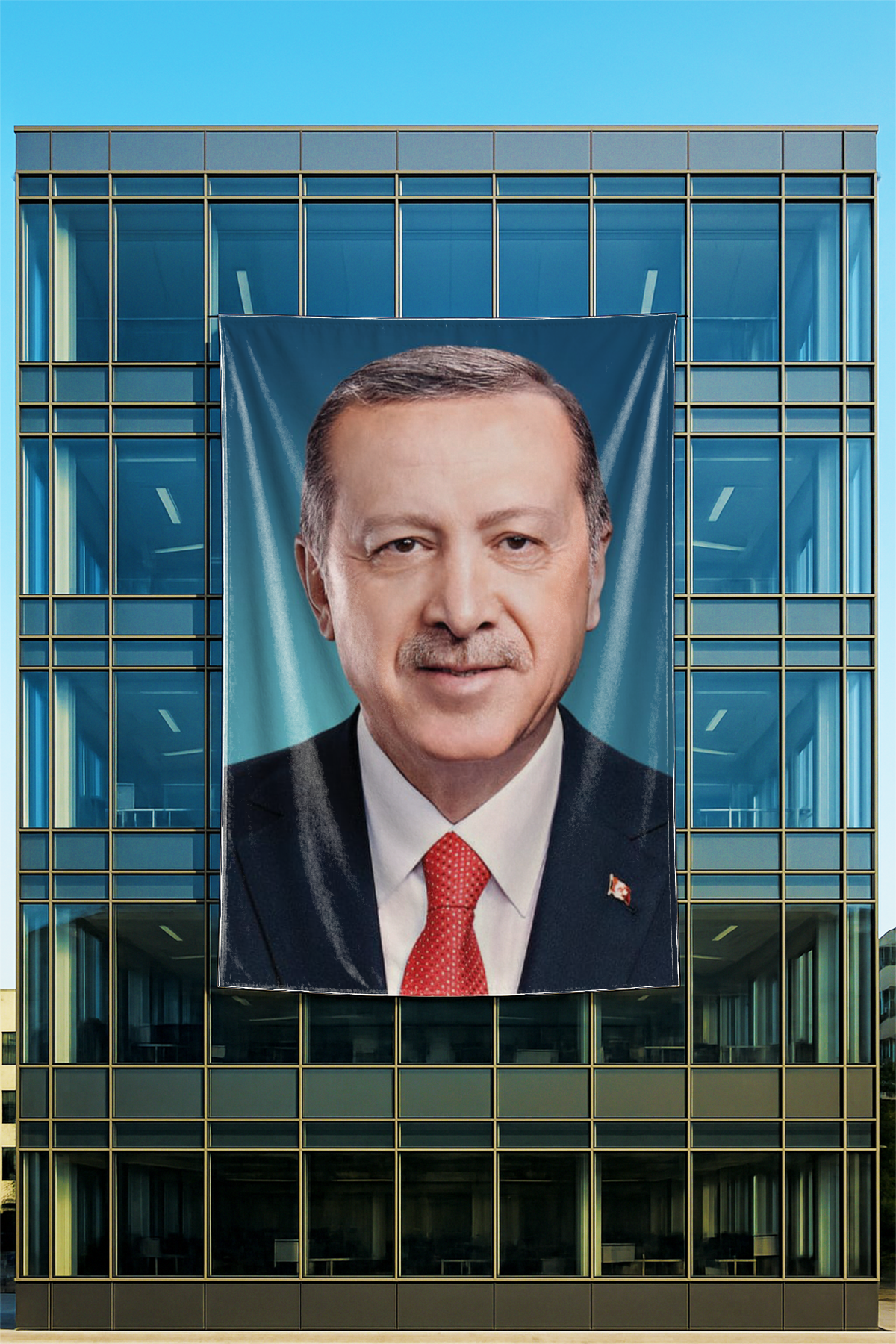 Rachel Kumaş Üzerine Recep Tayyip Erdoğan Posteri 2