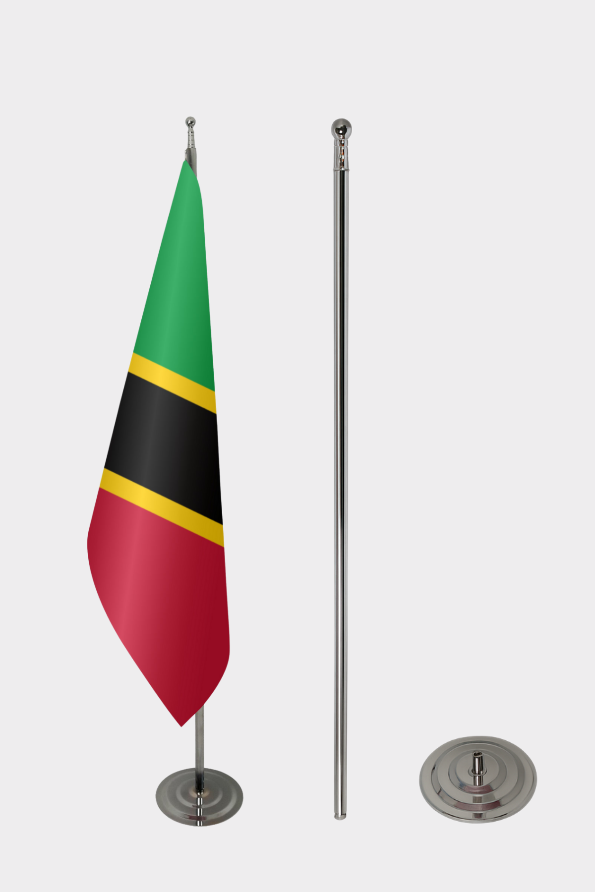 Saint Kitts ve Nevis Makam Bayrağı Seti yakın çekim