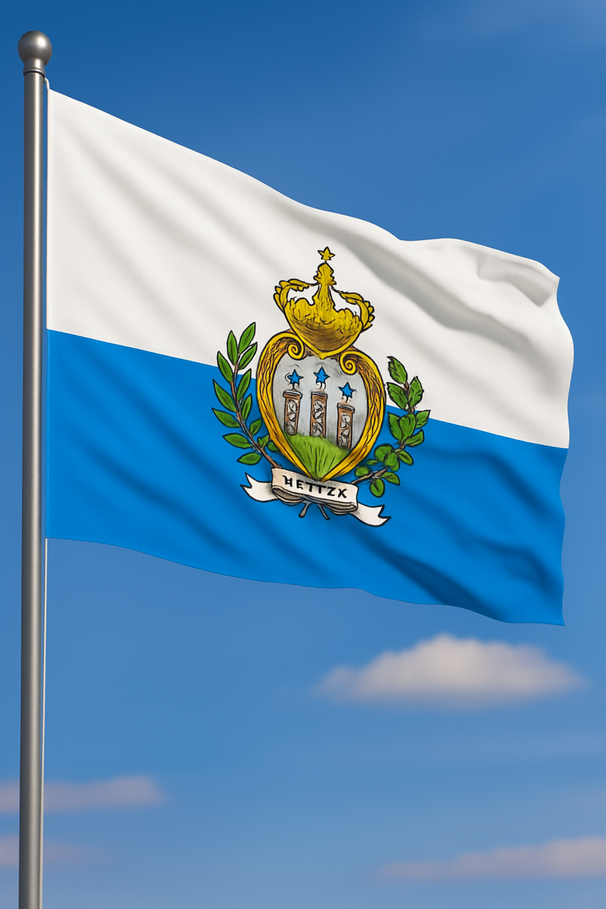 San Marino Bayrağı yakın çekim