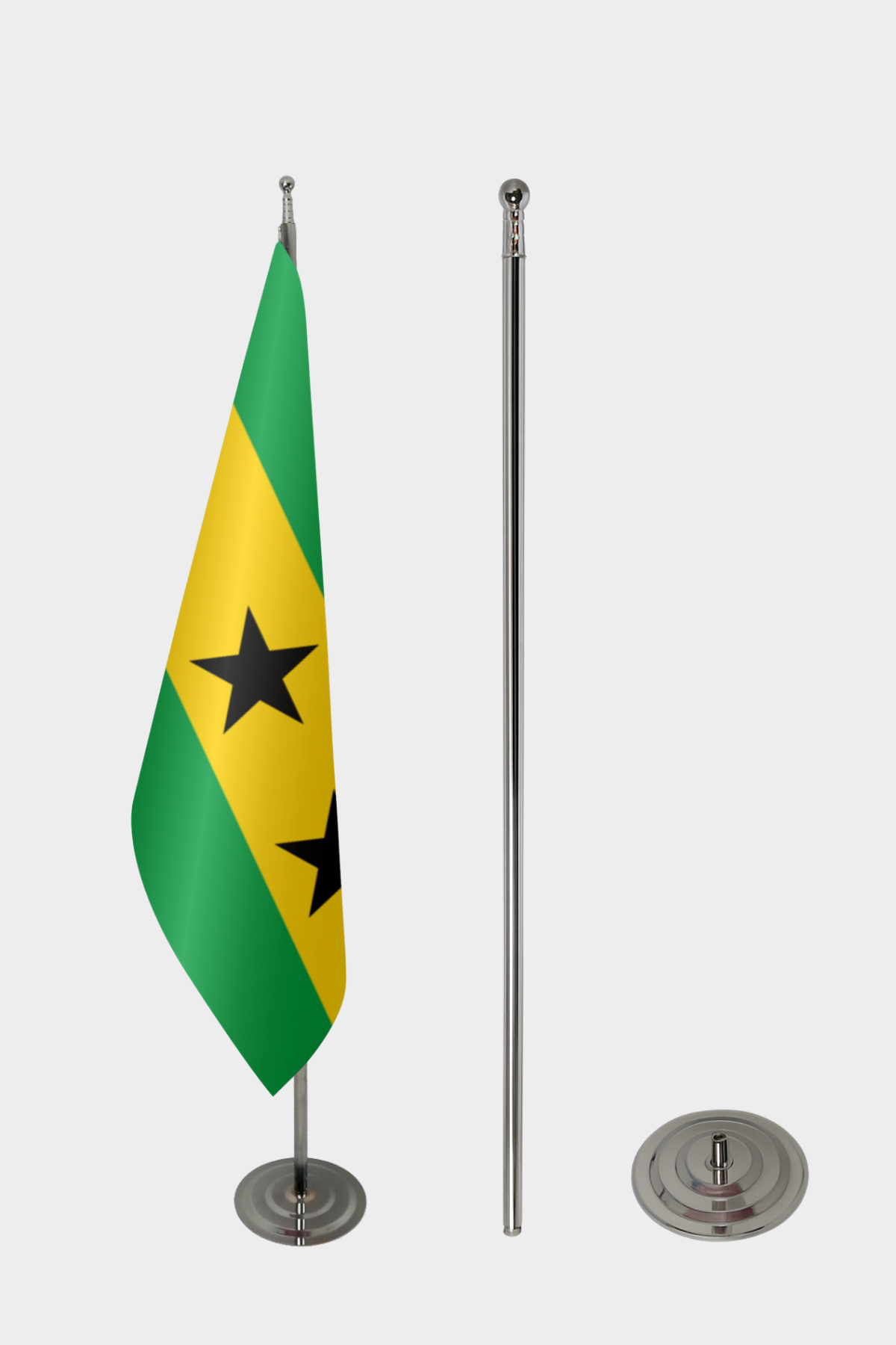 São Tomé ve Príncipe Makam Bayrağı Seti yakın çekim