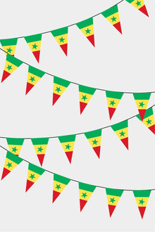 Senegal Üçgen Süsleme Bayrak