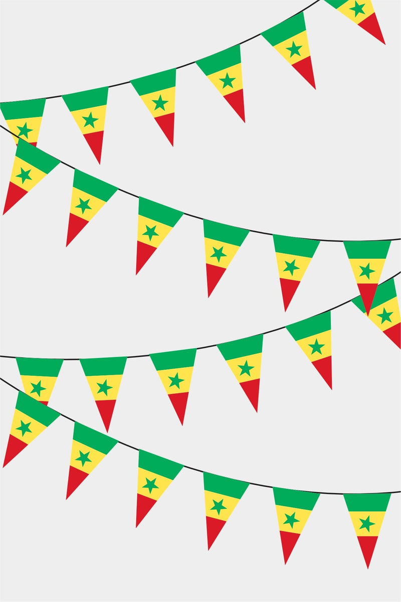 Senegal Üçgen Süsleme Bayrak