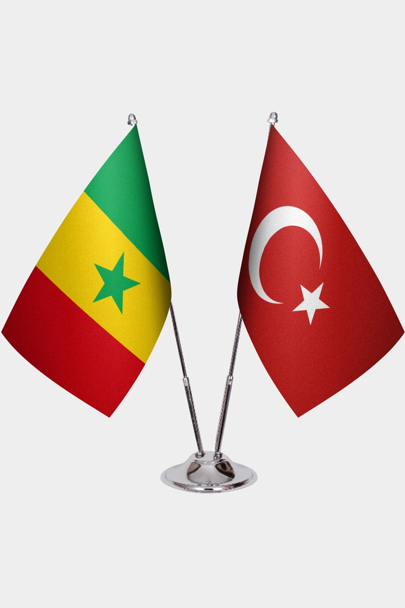 Senegal ve Türkiye İkili Masa Bayrağı Seti