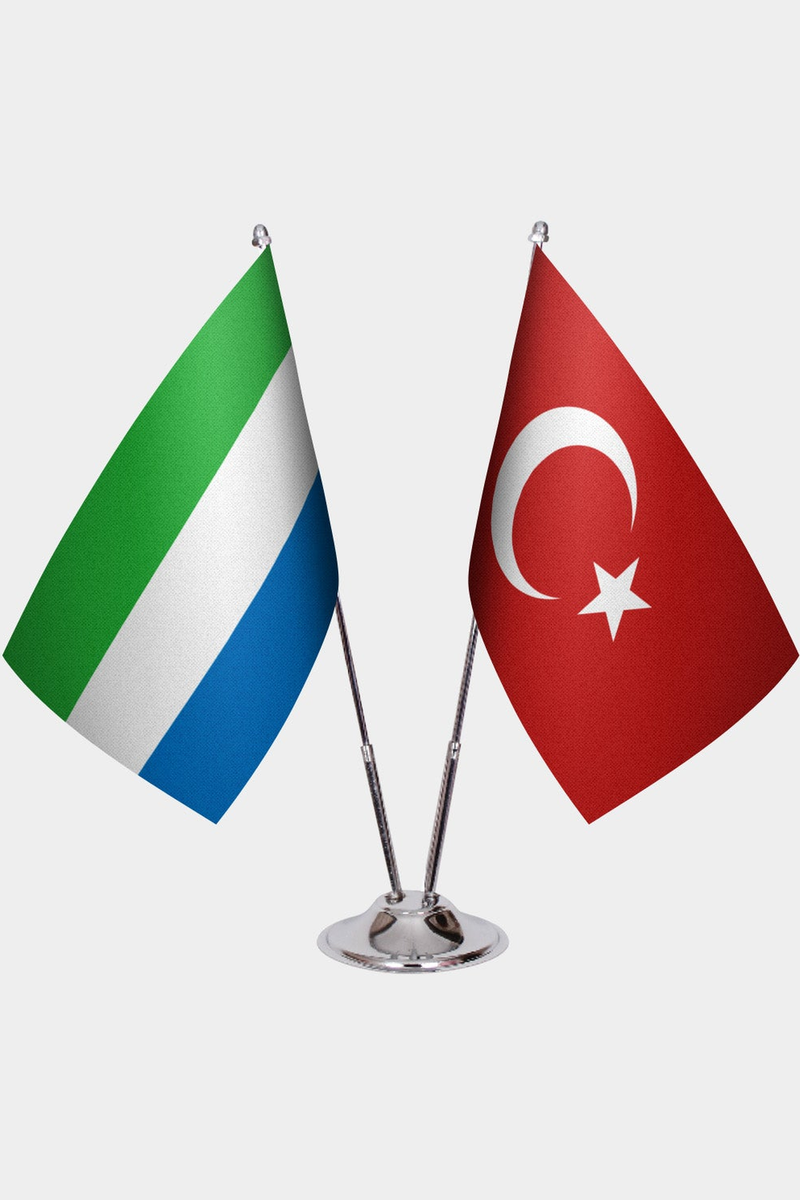 Sierra Leone ve Türkiye İkili Masa Bayrağı Seti
