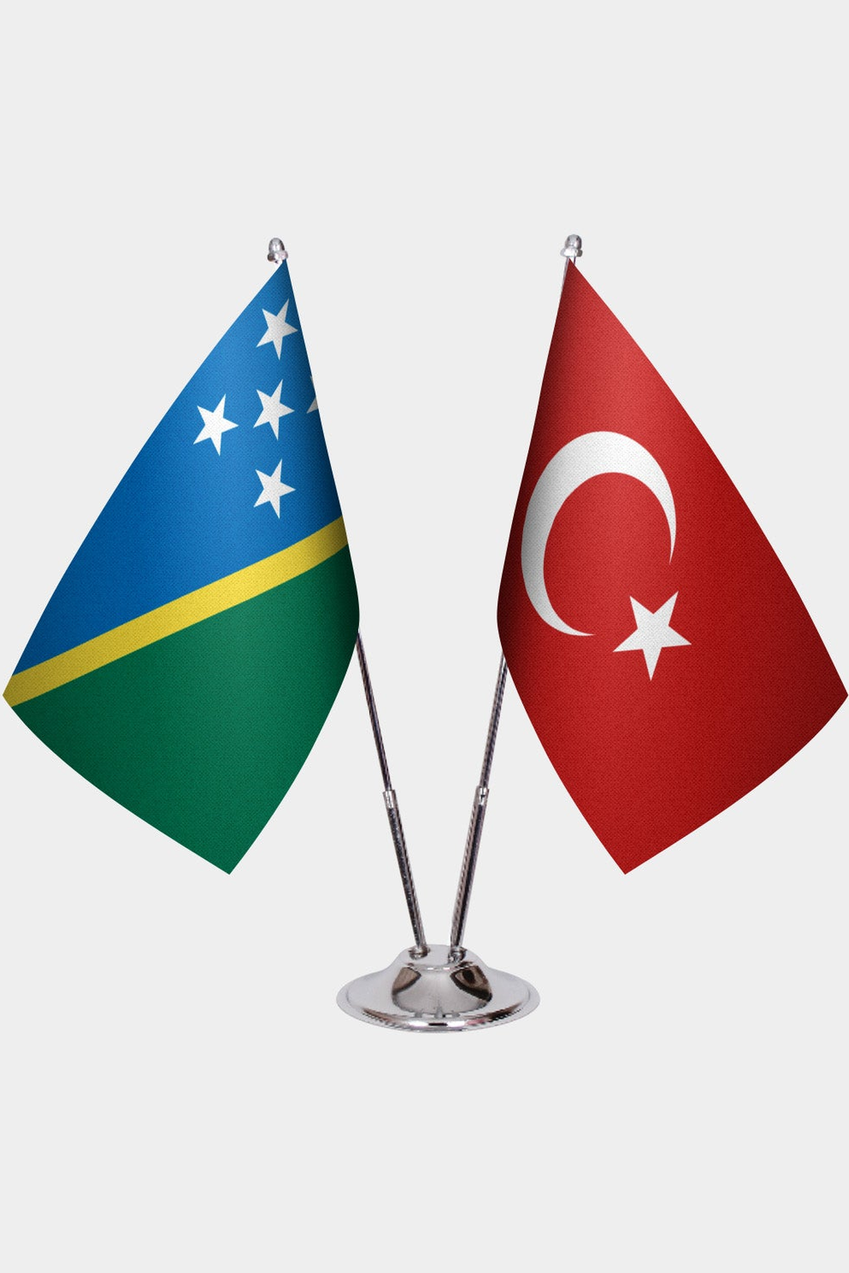 Solomon Adaları ve Türkiye İkili Masa Bayrağı Seti