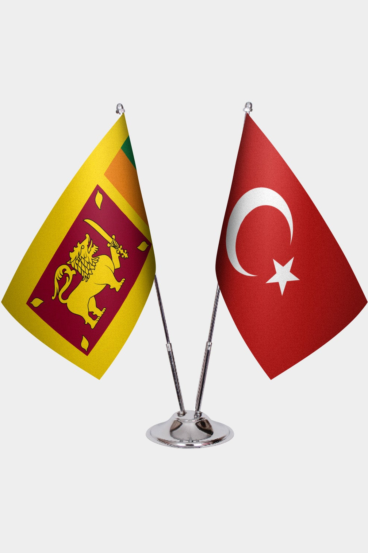 Sri Lanka ve Türkiye İkili Masa Bayrağı Seti