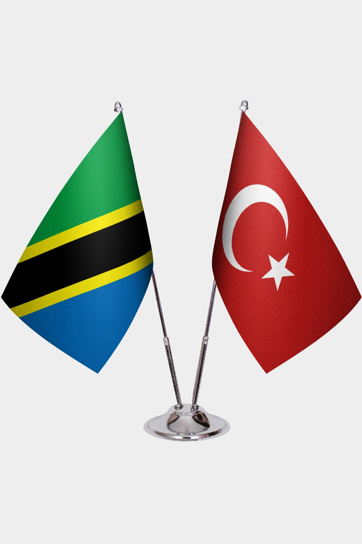 Tanzanya ve Türkiye İkili Masa Bayrağı Seti