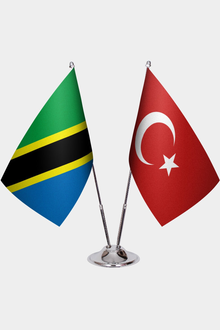 Tanzanya ve Türkiye İkili Masa Bayrağı Seti