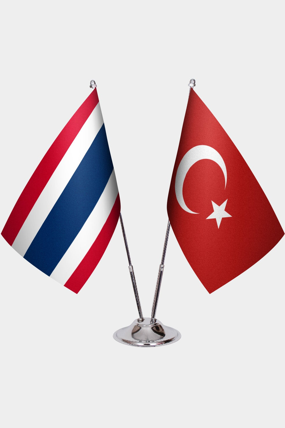 Tayland ve Türkiye İkili Masa Bayrağı Seti