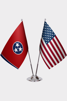 Tennessee ve ABD İkili Masa Bayrağı Seti