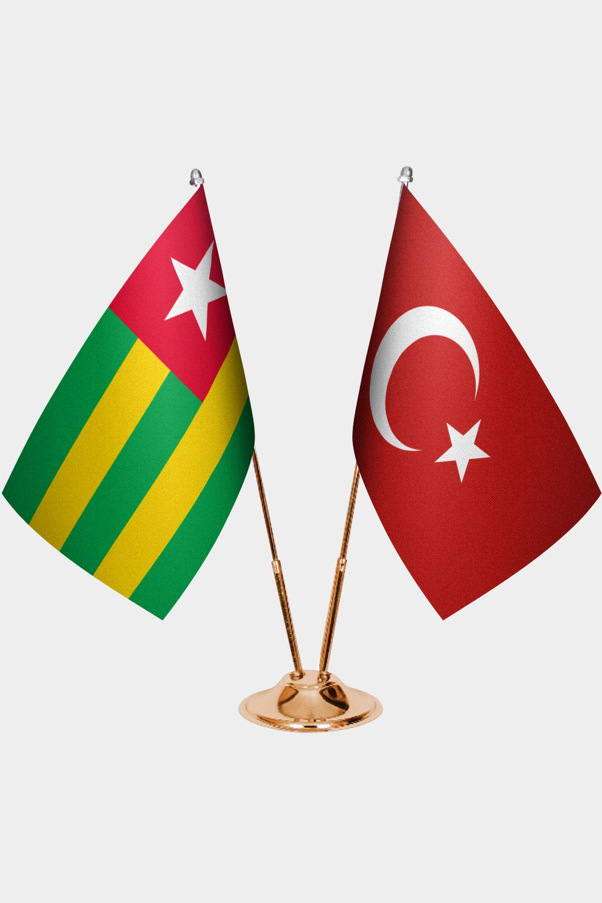 Togo ve Türkiye İkili Masa Bayrağı Seti kurulum görünümü