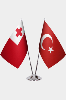 Tonga ve Türkiye İkili Masa Bayrağı Seti