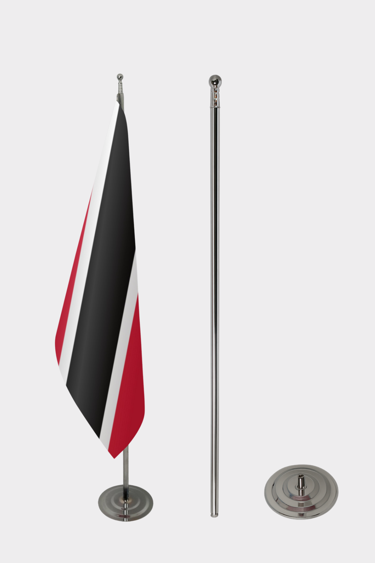 Trinidad ve Tobago Makam Bayrağı Seti yakın çekim