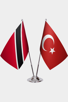 Trinidad ve Tobago ve Türkiye İkili Masa Bayrağı Seti