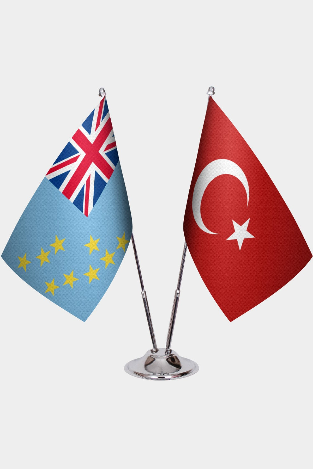 Tuvalu ve Türkiye İkili Masa Bayrağı Seti