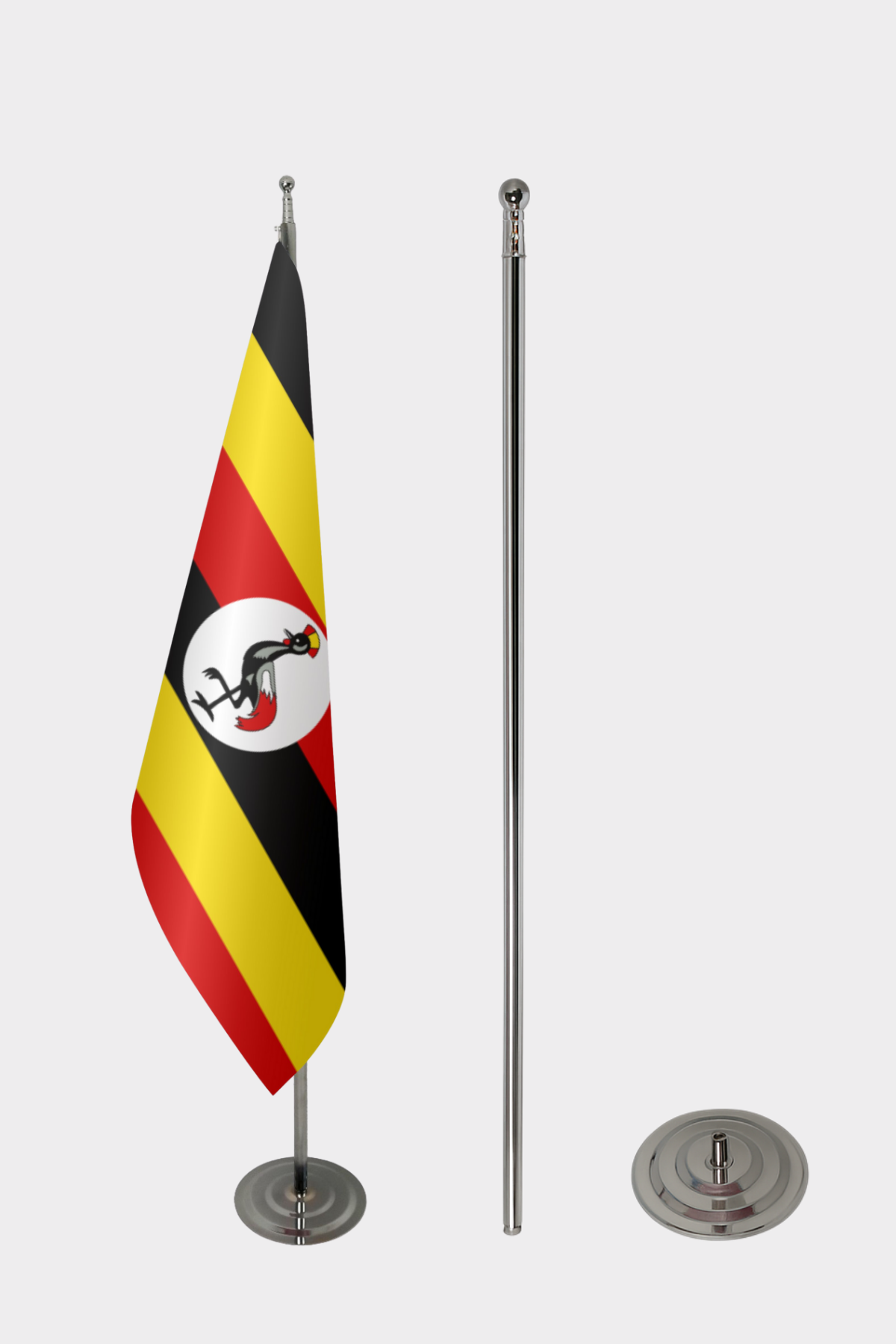 Uganda Makam Bayrağı Seti yakın çekim