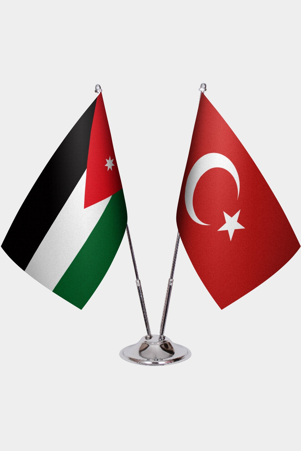 Ürdün ve Türkiye İkili Masa Bayrağı Seti
