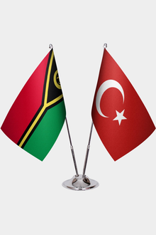 Vanuatu ve Türkiye İkili Masa Bayrağı Seti