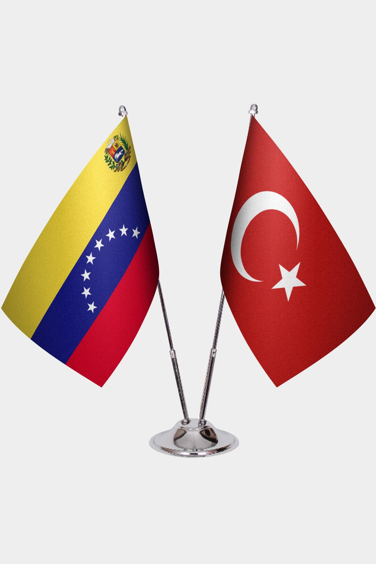 Venezuela ve Türkiye İkili Masa Bayrağı Seti