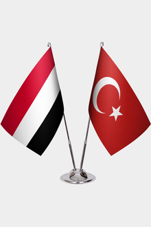 Yemen ve Türkiye İkili Masa Bayrağı Seti